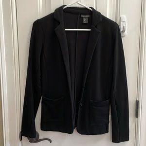 TAHARI black rayon cotton blend blazer jacket.  S